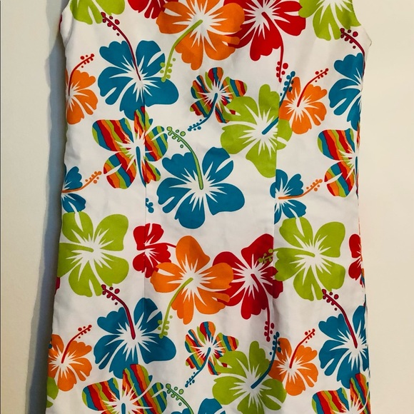 Tropical hibiscus Hawaiian flower dress size Childs 7 vacation, beach summer - Picture 3 of 4